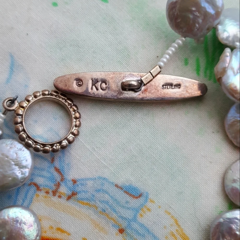 KC Sterling Baroque Y Pearl Necklace Y